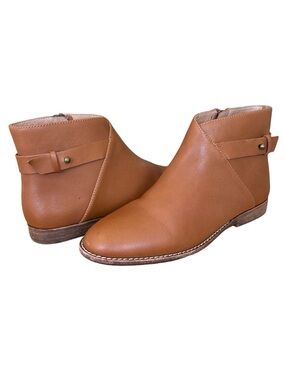 MADEWELL Flat Boot Leather‎ Brown Cognac Minimalist Quiet Luxury Riding Boot 7.5